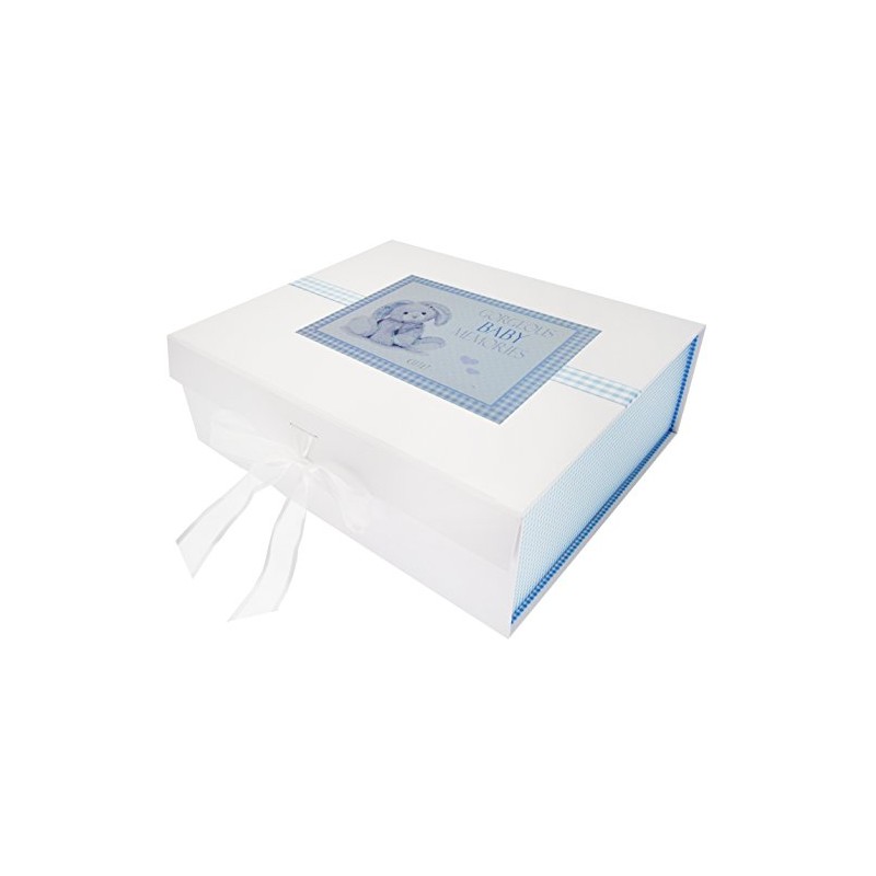 WHITE COTTON CARDS NBB2X New Baby, Large Keepsake Box, Blue