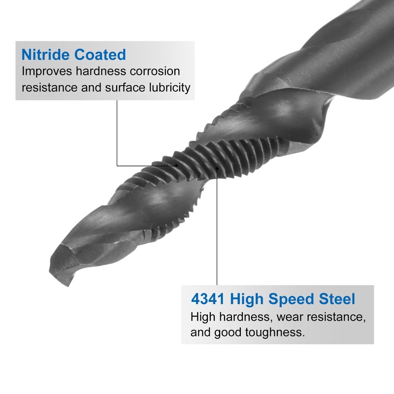 sourcing map 2pcs Combination Drill and Tap Bits Metric M5