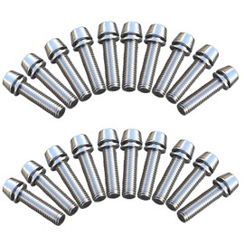 ONIPAX M5x20mm Bike Allen Hex Tapered Stainless Bolts Screws with Washer for MTB STEM