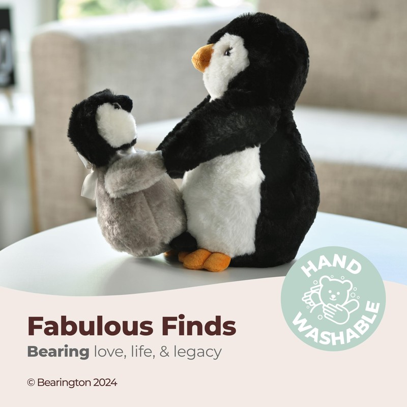 Bearington Collection Wiggles and Wobbles Plush Penguin with Baby Stuffed