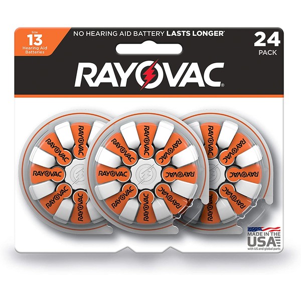Rayovac Hearing Aid Batteries Size 13 for Advanced Hearing Aid Devices (24 Count) (52894)
