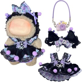 Doll Clothes for Labu, 17cm Plush Clothes Doll Dress, Doll Clothes Purple(Not Include Plush Toys)