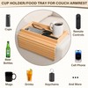 YUBAMIN Bamboo Sofa Arm Tray, Anti-Dropping Couch Arm Tray, Foldable