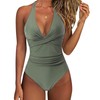 MAIABLEAU One Piece Swimsuits for Women Halter Twist Push Up