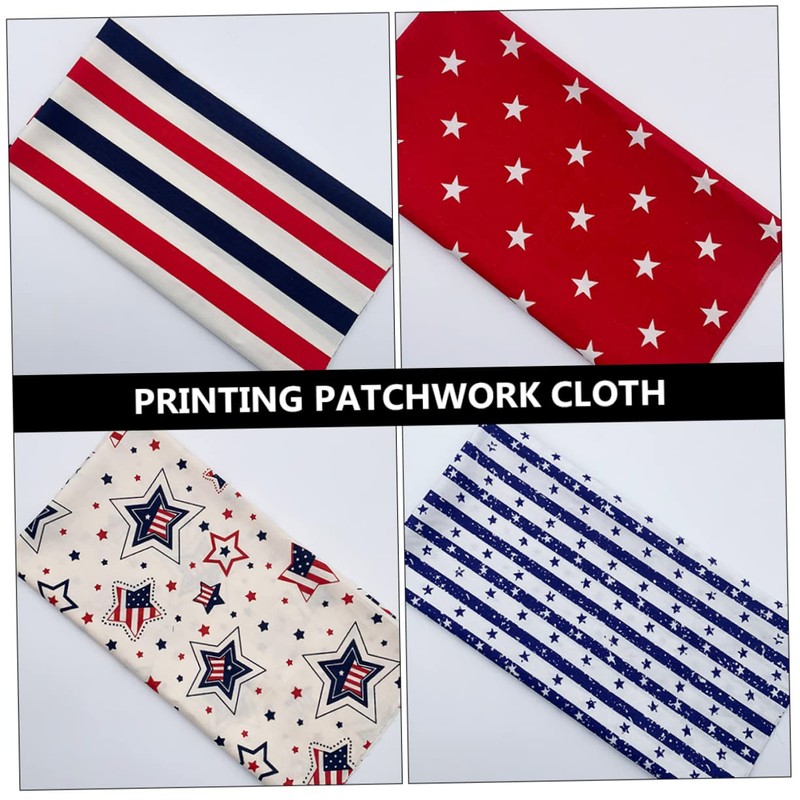 ABOOFAN 2sets Us Flag Cotton DIY Fabric Muslin Sewing Fabric