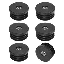 M METERXITY 6-Pack Inserts for Round Tubes with M8 Thread, 1.5" (38mm) OD Plastic Tube Insert for Chair/Table/Caster, Tubing End Cap Floor Protectors Metal Furniture Legs Glide Plug