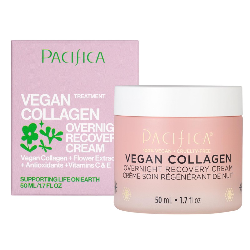 Pacifica Night Face Cream - Vegan Collagen Overnight Recovery Cream,