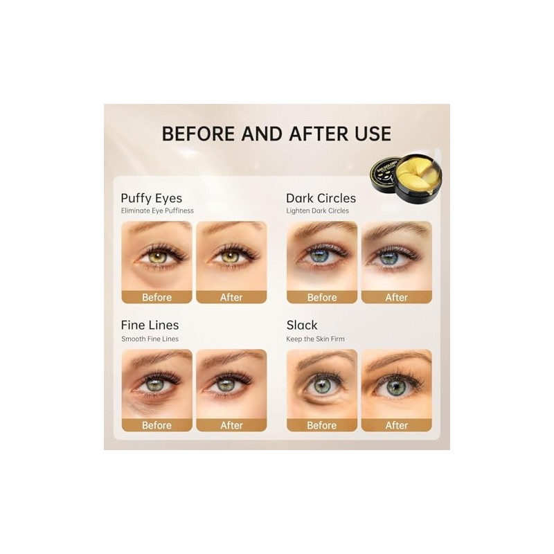 30 Pares de Retinol Colágeno Ojos Máscara de Geles de