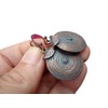 Grooved copper patina circles: small earrings