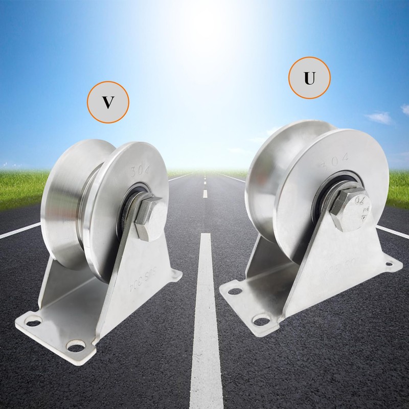 3in 304 Stainless Steel Sliding Gate Wheels V Groove Track