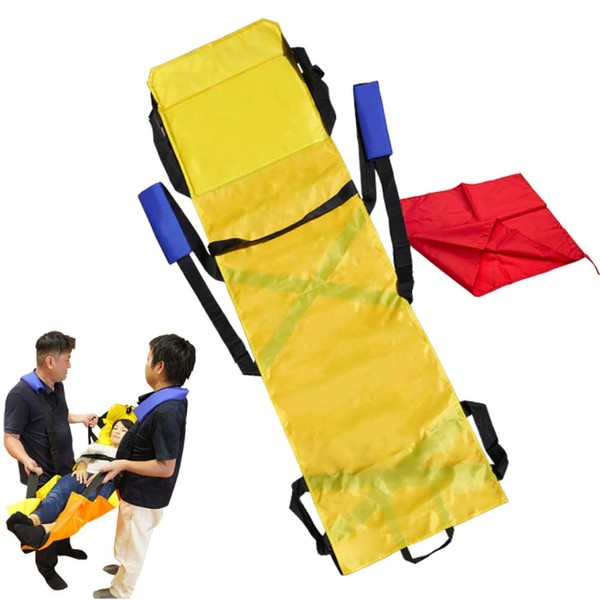 Emergency Disaster Preparedness 3-Way Stretcher, Simple, Folding, Fixing Belt, 76.4 x 21.3 inches (194 x 54 cm), Can be Used by 1-6 People, Load Capacity 330.7 lbs (150 kg), Hugging Stretcher, Rod Stretcher, Drag Stretcher