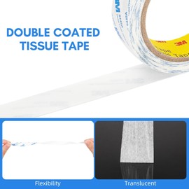 Double Sided Tape 9448A 0.31''x 20 Ft 1 Pack, Made of 3M, Double Coated Tissue Tape for Craft DIY Tape Nameplate Plastic Film Bonding Splicing Handmade