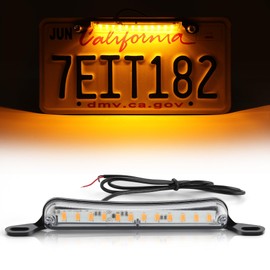 LivTee License Plate Light, LED Tag Lights, Extremely Bright LED License Plate Lights Assembly for Trailer UTV ATV Truck RV Boat, Car Accessories, Amber(6000K)