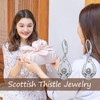925 Sterling Silver Scottish Thistle Celtic Dangle Drop Earrings Gifts