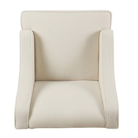 HomePop Upholstered Classic Swoop Arm Accent Chair Home Décor, Cream