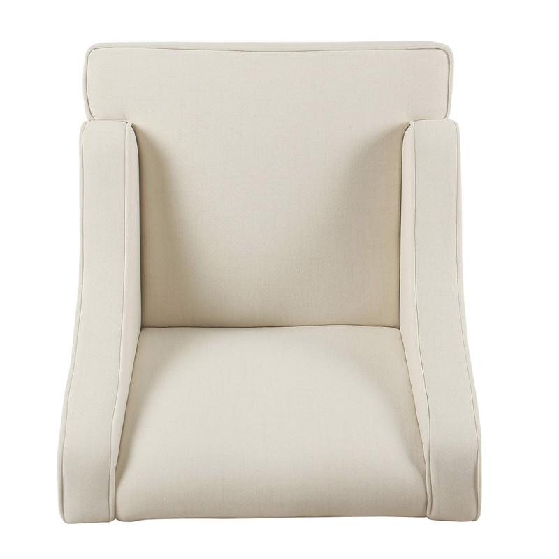 HomePop Upholstered Classic Swoop Arm Accent Chair Home Décor, Cream