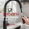 FORIOUS Black Kitchen Faucet with Pull Down Sprayer, Modern Single