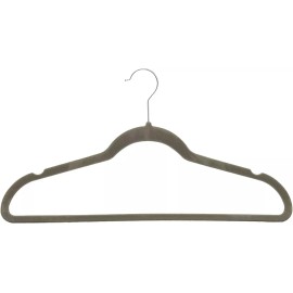 Basics Slim, Velvet, Non-Slip Suit Clothes Hangers, Gray/Silver - Pack of 30