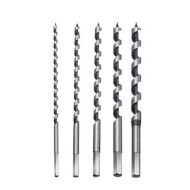 Auger Bit, Extra Long Wood Drill Bit Hex Drill Bits Set 6mm/8mm/10mm/12mm/14mm *230mm in Spiral Stainless Steel for Wood, Block Brick Tile and Plastic (5PCS)