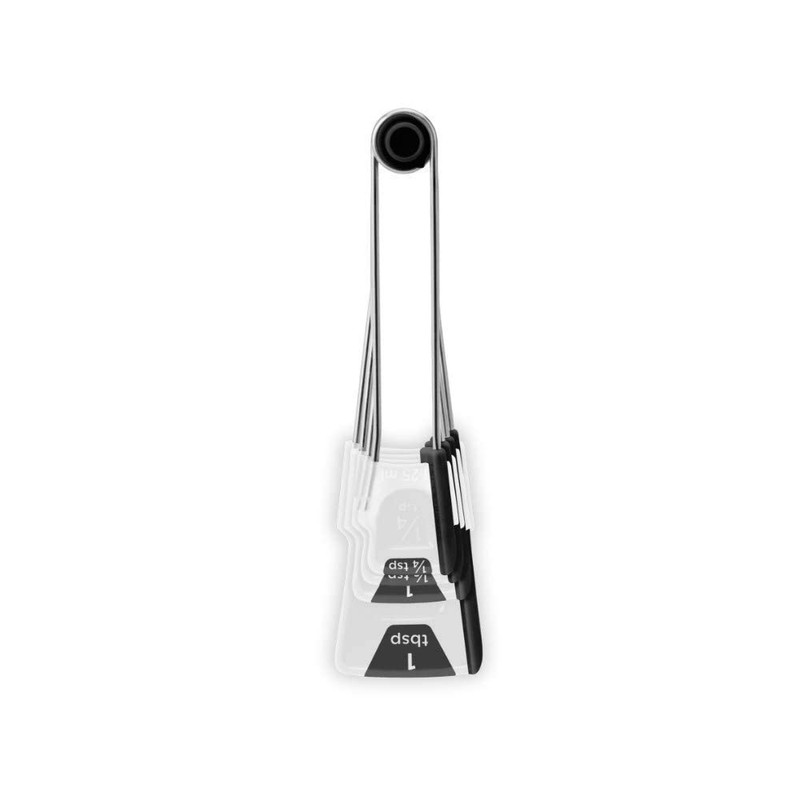 Dreamfarm Levoons Scrape Level Measuring Spoon Set Charcoal Black by