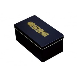 Japanese Sushi Nori Seaweed Container – Airtight Tin Box with Kanji Print – Keeps Full Sheet Nori Fresh – Black Metal Storage for Sushi Chefs & Restaurants – Made in Japan