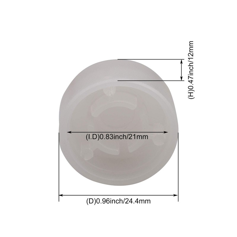 Yibuy 10pcs 2.44x1.2cm White Plastic Electric Guitar Foot Switch Hat
