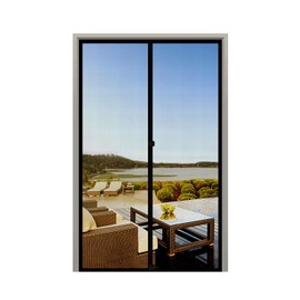 MAGZO Magnetic Screen Door Fit Door Size 36 x 96 Inch-Black, Screen Size 38" x 97" Self Sealing Mesh Screen for Sliding Door