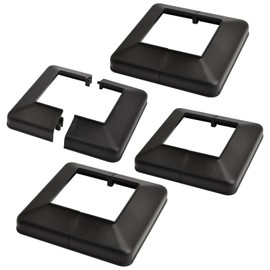 4 Pcs Post Skirt, Post Base Cover, 100x100 mm Plastic Post Base Cover, Plastic Split Style Post Base Cover, Plates Decorative Split Post Skirt Cover for Stair Handrail Fence