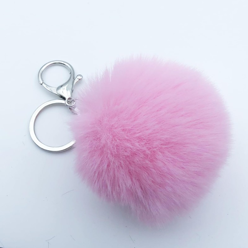 Sqzrpomddy Keychain Key Holder Cute Fluffy Keyring Bag Hanging Decoration
