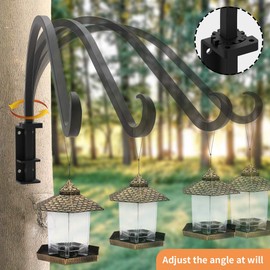 Foozet Swivel Plant Hanger for Hanging Plant, Plant Hanging Holder,Heavy Duty Black Iron Plant Hanger Brackets for Hanging Planters and Flowers Baskets Planter Outdoor (2 Pcs-16 Inches)