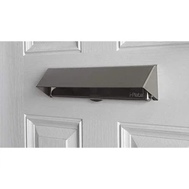Homewatch Letterplate Restrictor Shroud Cowl Visor Guard - Letterbox Cover for Extra Security - Silver Grey - Hidden Fix - Stop Key Fishing
