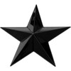 3.5" Five Point Star 3d Auto Emblem (90mm, Black)