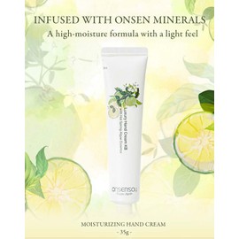 ONSENSOU Luxury Hand Cream with Hot Springs, 1.2 oz (35 g), Cabos, Yuzu Scent, Shea Butter Blend, Moisturizing Care, Made in Japan, Non-sticky, Luxurious, Hand Care, Portable, Rough Hands, Dry