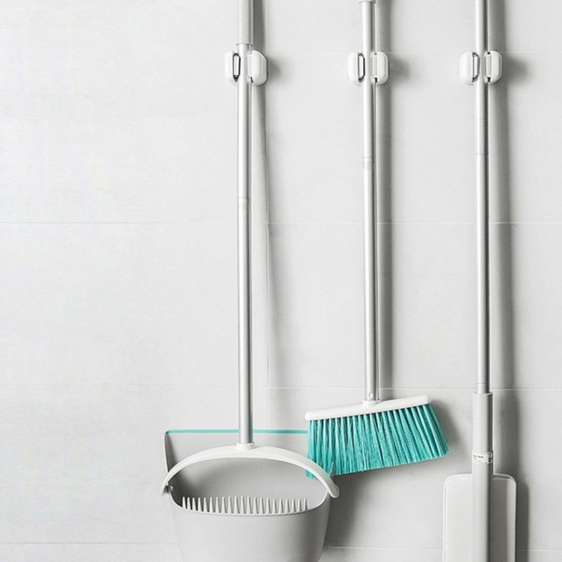 HREDZEO Broom Holder Wall Mount, 4 Pieces Wall Holder, Plastic