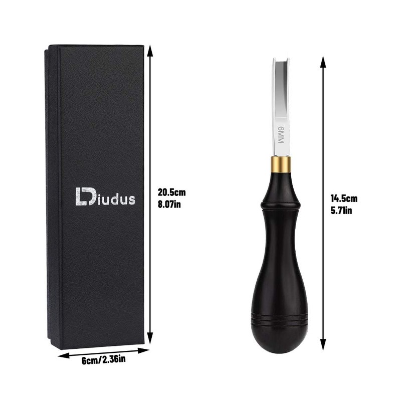 Diudus Leather Edge Beveler Tool, French Skiver, 6mm Wide Mouth