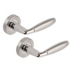 Excel DH3590 Phoenix Passage Door Handles on Round Rose, Polished/Satin