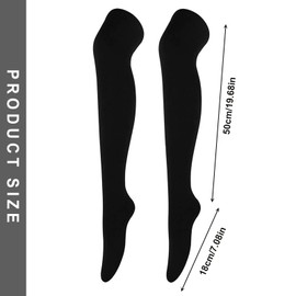 EUPSIIU 3 Pairs Thigh High Socks for Womens Girls, Over Knee Thigh High Socks, Extra Long Socks, Thigh High Socks, Over The Knee Socks, Casual High Boot Stockings, Cosplay Stockings for Girls (Black)