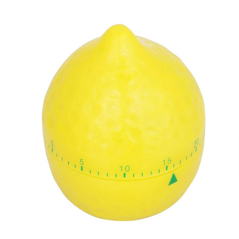 Fruit Mechanical Kitchen Timer, Lemon Shape 360 Degree Rotating Cooking