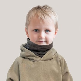 ENSTAB Loop Scarf Children's Cotton Thick Tube Scarf Children's Winter Baby Scarf Baby Loop Neck Warmer Girls and Boys, darkgray