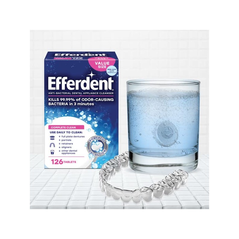 Efferdent Original Anti-Bacterial Denture Cleanser Tablets 126 ea (Pack of