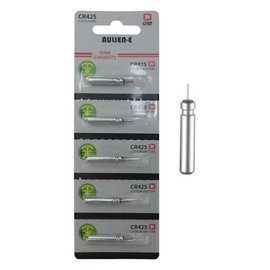 Aulien-E CR425 BR425 425 Lithium Pin Type Cell 3V Lithium Batteries for Fishing Lures, Fishing Bobbers, Pen Lights, Arrow Nocks, Fishing Floats, Pole Lights & LED Flashers (5 Count)