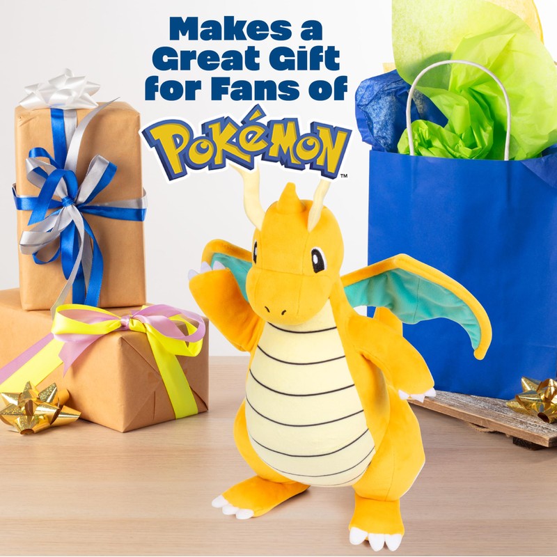 Pokémon Dragonite Plush - 12-Inch Dragon- and Flying-Type Plush