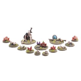 War World Gaming Miniature Pieces Set of 13 for Figure Bases - 28 mm Heroic Scale Tabletop Terrain Terrain Wargame Model Diorama Scenery Decoration Basing