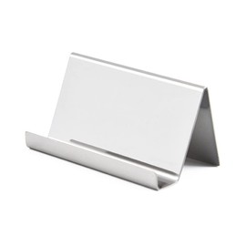 1 x Stainless Steel Business Card Holder, Name Card Stand, Desk Business Card Holder, Office Card Stand for Desk, Countertops - Silver