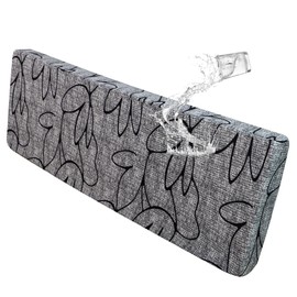 FORCHEER Waterproof Patio Cushion Cover for Outdoor Furniture 37x22x4 Stretch Floral Large Outdoor Cushion Cover with Ties 1 Piece Replacement Washable