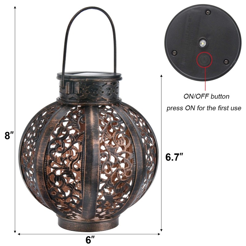 MAGGIFT 2 Pack Hanging Solar Lanterns Outdoor - Vintage Solar