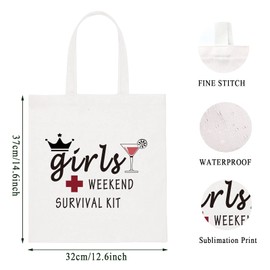 WCGXKO Girls Weekend Survival Kit Zipper Pouch Makeup Bag Girls Weekend Girls Trip Gift for Best Friend (Girls Weekend Survival tote)