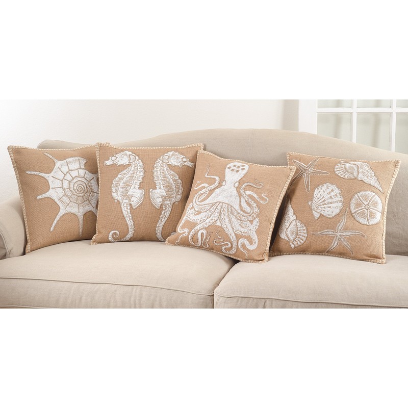 SARO LIFESTYLE Neptunian Collection Down Filled Shell Throw Pillow/, Shell,