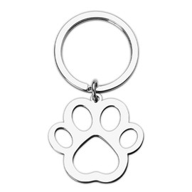 Silver Paw Print Keychain for Men Women Dog Cat Lovers Gifts for Women Men Friends Family Birthday Christmas Gifts for Women Men Cat Dog Owners Gift Ideas for Girls Boys Pet Keychain Gift