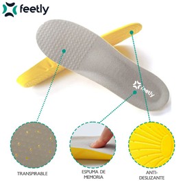 Feetly® Plantillas para zapato con soporte para el arco de Memory Foam – Plantillas Ortopédicas para Fascitis Plantar – Pie Plano –Espólon - Para Tenis - Zapatos de Hombre y Mujer (MEDIANA [US H: 6-9/M: 7-11])